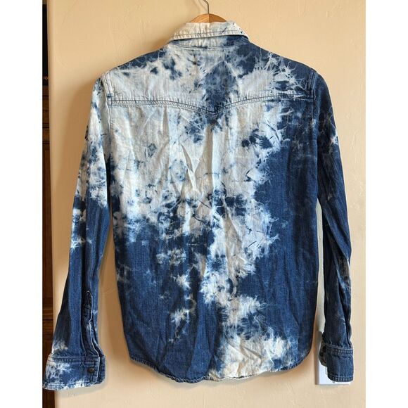 Textile Elizabeth and James Rare Cloudy Western Snap Shirt bleached detail XS - Picture 2 of 9